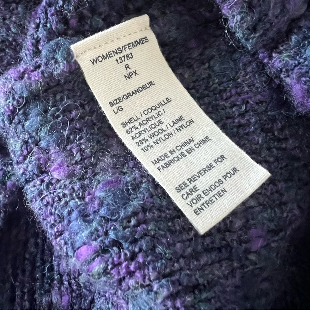 Woolrich Purple Half Zip Marled Knit Sweater - Picture 9 of 12